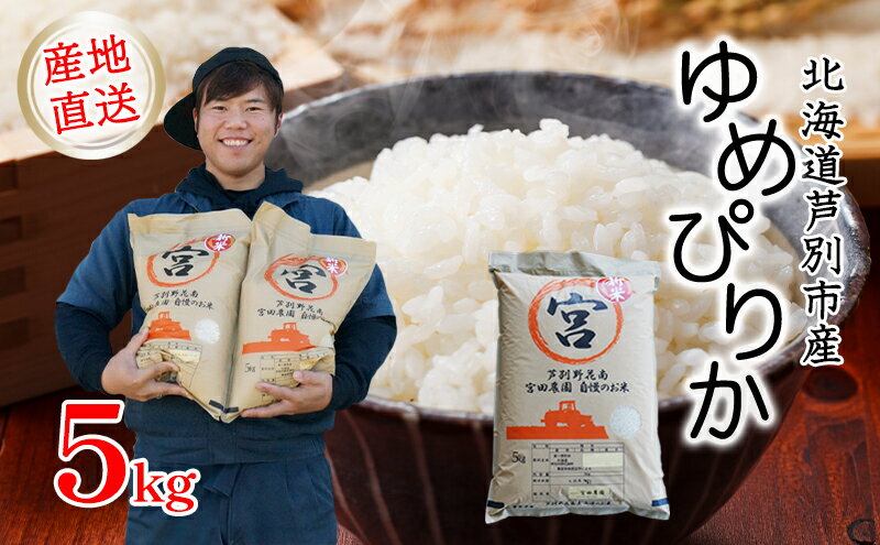 【ふるさと納税】【R5年産】 ゆめぴりか 5kg 精米 白米 お米 ご飯 米 北海道米 北海道 芦別市 宮田農園　【 粘り 甘み 美味しい 濃い 香り もっちり 】