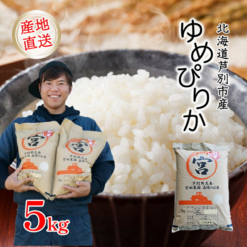 【R5年産】 ゆめぴりか 5kg 精米 白米 お米 ご飯 米 北海道米 北海道 芦別市 宮田農園　【 粘り 甘み 美味しい 濃い 香り もっちり 】