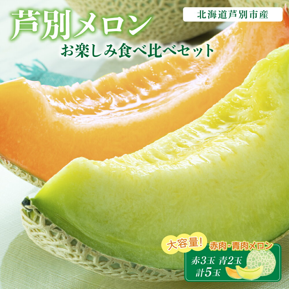 大容量 芦別メロン 赤 3玉 青 2玉 食べ比べセット 5玉 各1.5kg メロン 食べ比べ セット 詰め合わせ マスクメロン 赤肉メロン 青肉メロン 赤肉 青肉 フルーツ 果物 旬のフルーツ 旬の果物 北海道 芦別市 お届け:2025年7月中旬〜7月下旬まで