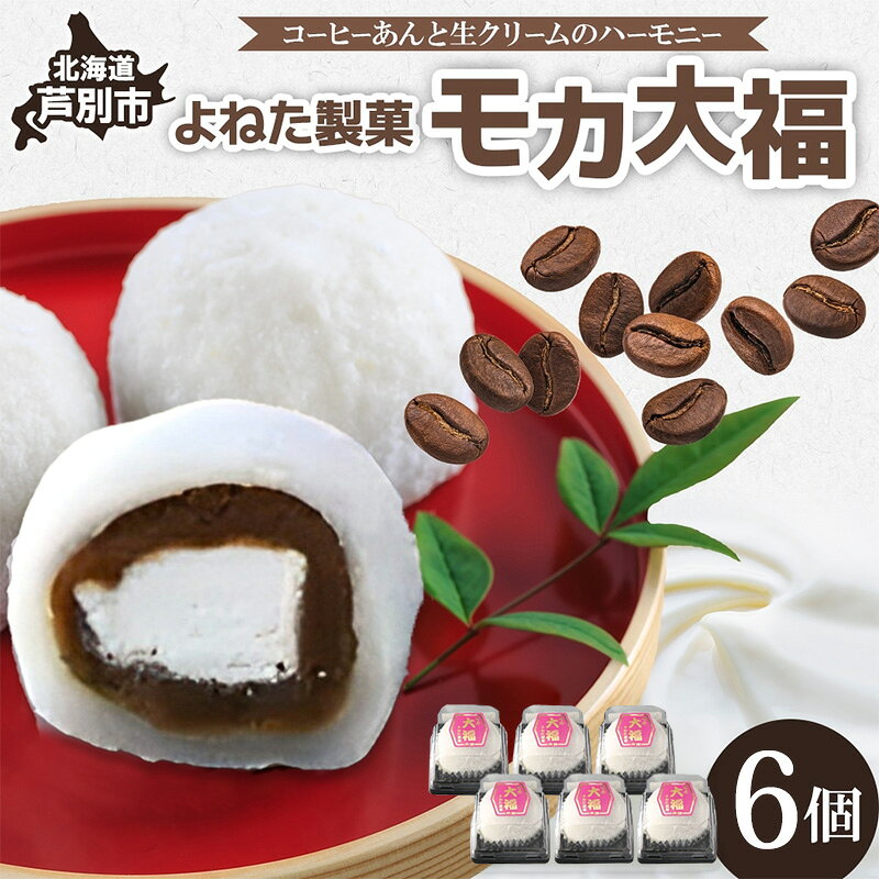 【ふるさと納税】モカ大福 6個 セット 詰め合わせ 全国菓子博栄誉大賞 受賞 北海道産 大福 餅 和菓子 スイーツ デザート お菓子 菓子 コーヒー 珈琲 生クリーム あん アイスクリーム 冷凍 よねた製菓 北海道 芦別市