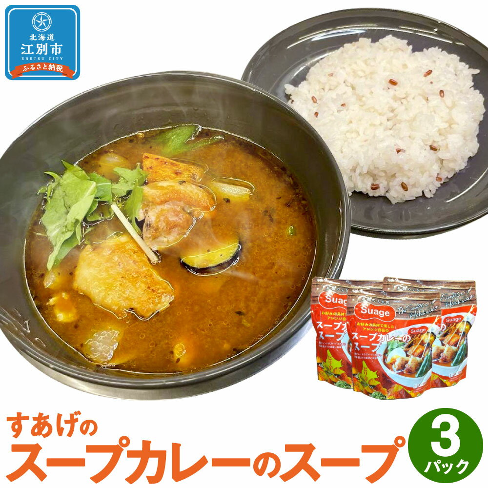 【ふるさと納税】Suageのスープカレーのスープ（3パック） | 1袋 300g Suage すがお スープカレー カレー レトルト 惣菜 温めるだけ 北海道ふるさと納税 江別 ふるさと納税 北海道 【BB002】