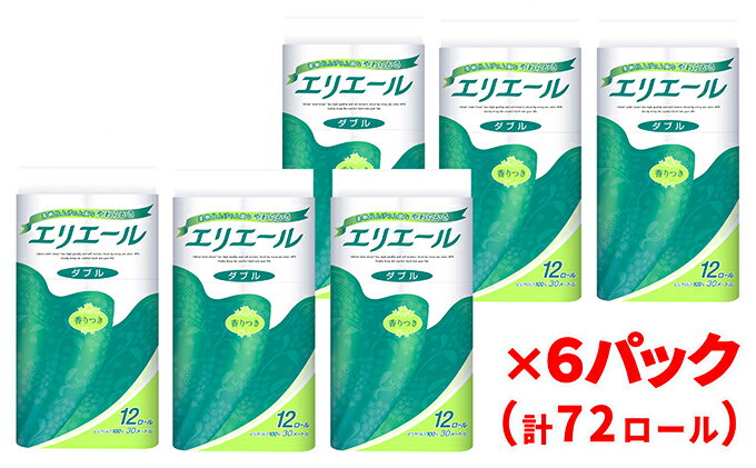 【ふるさと納税】エリエールトイレットティシュー12R（ダブル30m）×6パック（計72ロール）(トイレットペーパー 生活必需品 トイレ)　【ふるさと納税 トイレットペーパー 雑貨・日用品】