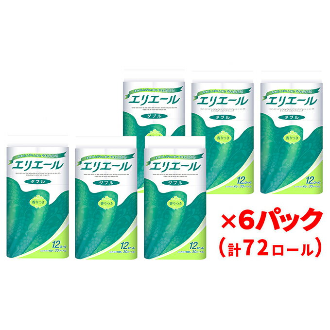 【ふるさと納税】エリエールトイレットティシュー12R（ダブル30m）×6パック（計72ロール）(トイレットペーパー 生活必需品 トイレ)　【ふるさと納税 トイレットペーパー 雑貨・日用品】