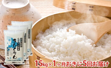 【ふるさと納税】北海道赤平産きたくりん特別栽培米15kg×1ヶ月おきに5回お届け 【定期便・お米】