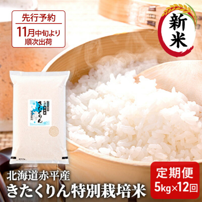 【ふるさと納税】北海道赤平産 きたくりん 5kg 特別栽培米 【12回お届け】 精米 米 北海道 定期便　【定期便・お米 赤平産】