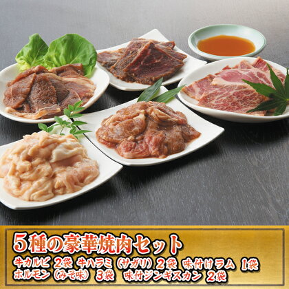 今夜は焼肉！5種類の豪華焼肉セット　【牛肉・ホルモン・羊肉・ラム肉・お肉・焼肉・バーベキュー】