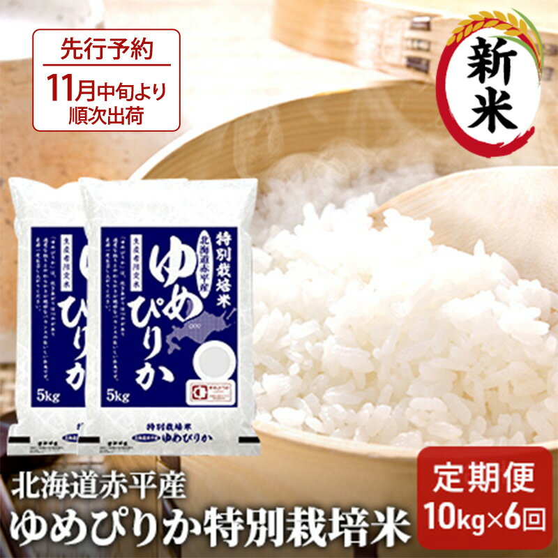 北海道赤平産 ゆめぴりか 10kg (5kg×2袋) 特別栽培米 [6回お届け] 米 北海道 定期便 [定期便・米・お米・ゆめぴりか・定期便 赤平産]