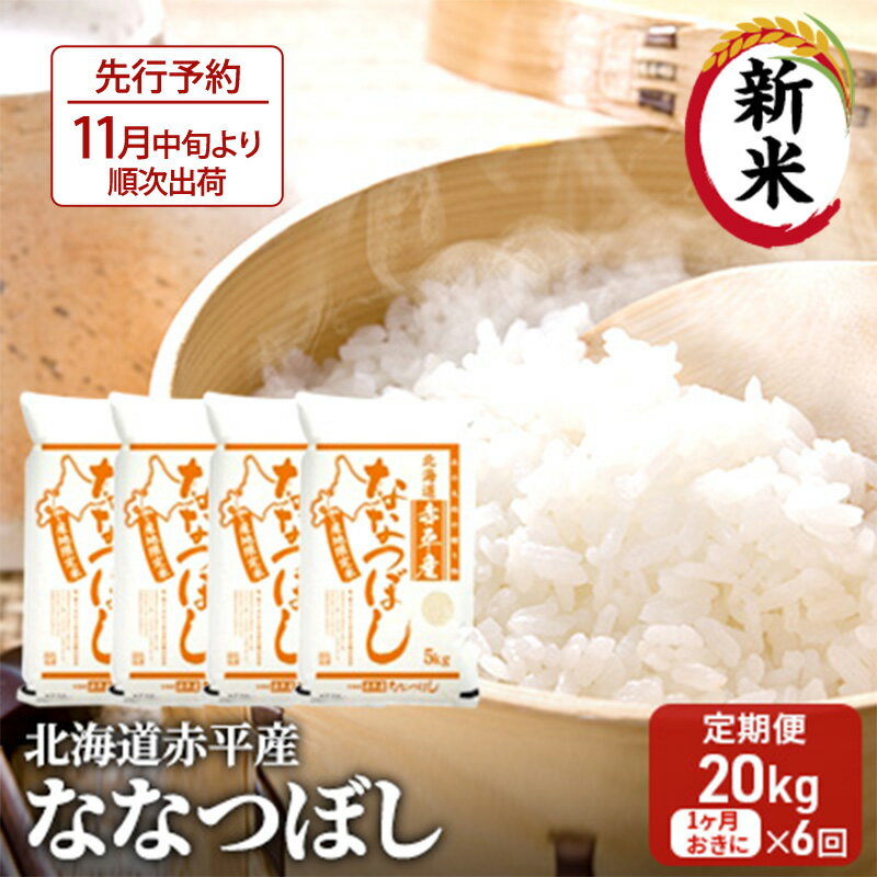 27位! 口コミ数「0件」評価「0」北海道赤平産 ななつぼし 20kg (5kg×4袋) 【1ヶ月おきに6回お届け】 米 北海道 定期便　【定期便・お米 赤平産】