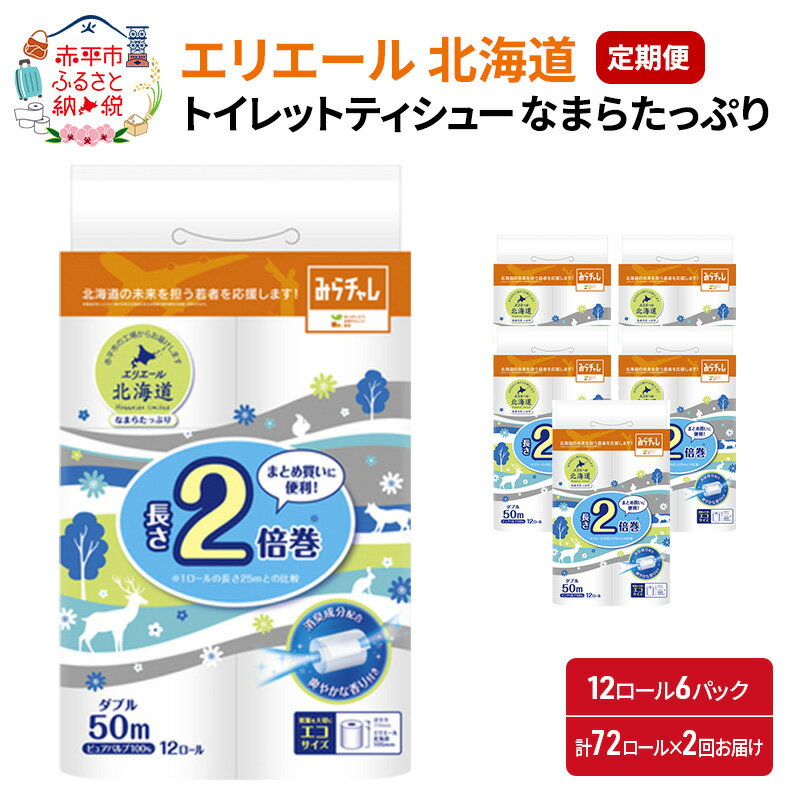 【ふるさと納税】【2回お届け・計144ロール】エリエール 北海道 トイレットペーパー 消臭なまらたっぷ...