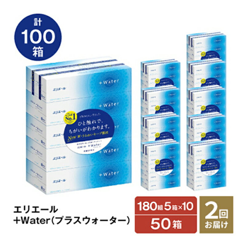 【ふるさと納税】【2回お届け・計100箱】エリエール ＋Wa