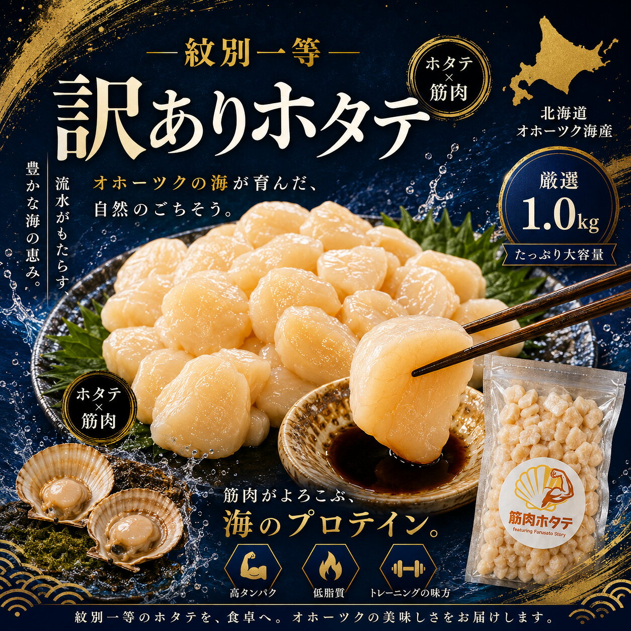 【ふるさと納税】紋別一等 冷凍帆立貝柱 1kg 訳あり フレーク 筋肉ほたて プロテイン トレーニング | ほたて ホタテ hotate 帆立 貝柱 玉冷 選べる 回数が選べる 国産 北海道産 ギフト 贈答用　お取り寄せ ご当地 名物 北海道 紋別市 紋別 アザラシ