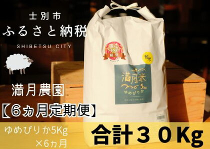 【6ヵ月定期便】D7021「※予約受付※」（2024年10月中旬発送）満月農園のゆめぴりか（5kg×6ヵ月）