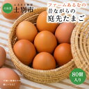 名称：鶏卵（生食用） 内容量：80個 原産地：北海道士別市 賞味期限：発送日から21日間 選別包装者：ファームあるむ　崎原元貴 　　　　　　北海道士別市上士別町24線南53 保存方法：要冷蔵 使用方法：賞味期限を過ぎたものは加熱してお召し上がりください。 +‥‥‥‥‥‥‥‥‥‥‥‥‥‥‥‥‥‥‥‥‥‥‥‥‥‥‥‥‥‥‥+ 黄味が甘く、うまみたっぷり。塩味のたまごかけごはんがおいしい「昔ながらの庭先たまご」 ファームあるむは自然豊かな上士別町の平飼い養鶏場です。「ネラ」というたまごもお肉も美味しい黒い鶏を少数で大切に育てています。 鶏たちはのびのびと鶏舎の中で放し飼い。ヒナの時から薬剤を使用せず、かぼちゃや牧草、小麦といった士別近郊の農産物を中心とする道産のえさで育った鶏たちのたまごは、濃厚な味わいと臭みのなさが特徴。 たまご好きな方だけでなく、たまごが苦手という方でもおいしく食べることができるとご好評をいただいています。たまごかけごはんに、オムレツやお菓子作りにもおすすめです。 +‥‥‥‥‥‥‥‥‥‥‥‥‥‥‥‥‥‥‥‥‥‥‥‥‥‥‥‥‥‥‥+ ・ふるさと納税よくある質問はこちら ・寄附申込みのキャンセル、返礼品の変更・返品はできません。あらかじめご了承ください。「ふるさと納税」寄付金は、下記の事業を推進する資金として活用してまいります。 寄付を希望される皆さまの想いでお選びください。 (1) こだわり交流プロジェクト (2) いきいき健康プロジェクト (3) すくすく子育てプロジェクト (4) さわやか環境プロジェクト (5) はつらつ産業プロジェクト (6) 指定事業なし 入金確認後、注文内容確認画面の【注文者情報】に記載の住所にお送りいたします。 発送の時期は、寄附確認後2ヵ月以内をを目途に、お礼の特産品とは別にお送りいたします。