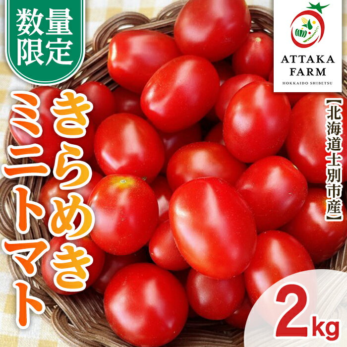 【ふるさと納税】＜期間限定＞北海道士別市産 極甘きらめきミニトマト (2kg) 【2025年7月から順次発送】野菜 とまと トマト ミニトマト 新鮮 産地直送 甘い 完熟 リコピン 北海道 北海道産 国産 旬 【あったかふぁーむ】