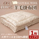 【ふるさと納税】\羊毛100%/ピュアウール 掛布団 (シングル・1枚) 布団 ふとん シングル 寝具 掛ふとん 羊 ウール 睡眠 眠り 【寝具の井上】