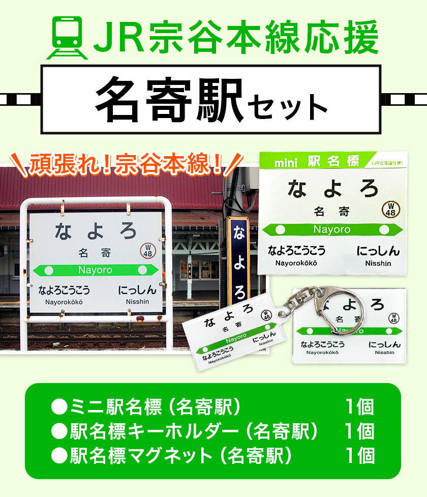 【ふるさと納税】JR宗谷本線応援・「名寄駅」セット 電車 鉄道 グッズ ご当地 ※離島への配送不可《60日以内に出荷予定(土日祝除く)》 mini 駅名標 雑貨 JR北海道 鉄道ファン 電車 でんしゃ 趣味 ミニサイズ マグネット 駅名グッズ