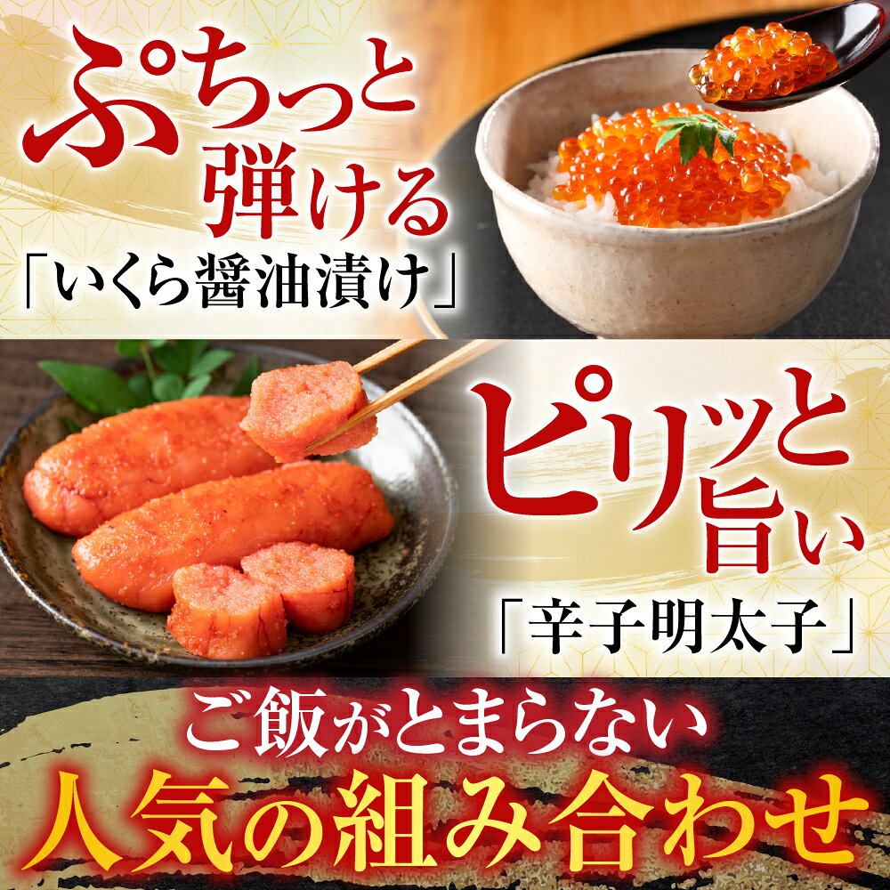 【ふるさと納税】 根室海鮮市場 ＜直送＞ いくら醤油漬 ( 鮭卵 ) 70g × 2P、辛子明太子 200g からし明太子 辛子めんたいこ からしめんたいこ 明太子 めんたいこ 鱈卵 イクラ 醤油 醤油漬 魚卵 グルメ 海鮮 ご飯のお供 北海道 A-28153 f012238-nemuro-10003863 北海道根室市 サンプル画像2
