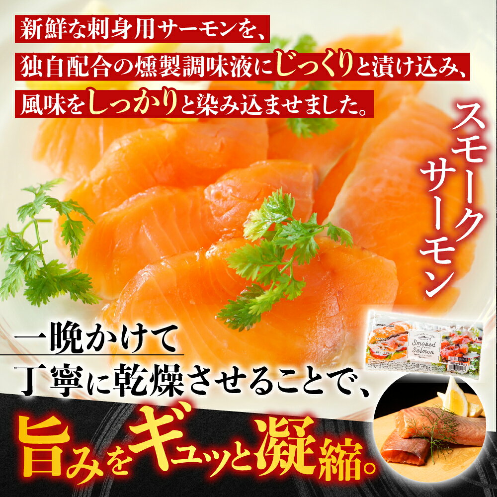 ふるさと納税 スモークサーモン 4 ~ 6P ( 計 800g ) ＆とろサーモンハラミ 6 10 枚 2kg 鮭 さけ サケ f012238-nemuro-10006294 北海道根室市 サンプル画像3