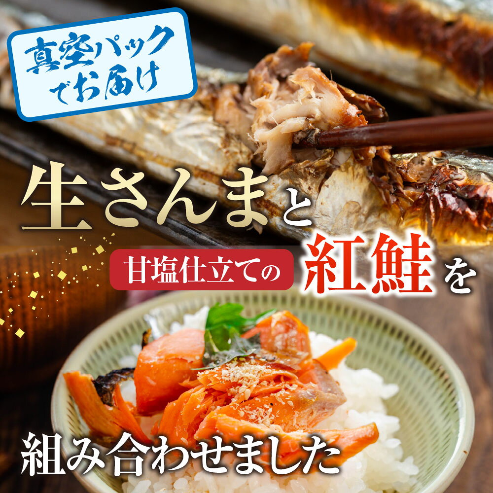 【ふるさと納税】 甘塩紅鮭 5 切 × 4P、冷凍生さんま 5 尾 × 4P セット さけ サケ シャケ 鮭 秋刀魚 サンマ 紅ざけ 紅ザケ べにざけ ベニザケ お取り寄せ グルメ 海鮮 北海道 根室市 ふるさと納税 C-36015 f012238-nemuro-10002701 北海道根室市 サンプル画像2