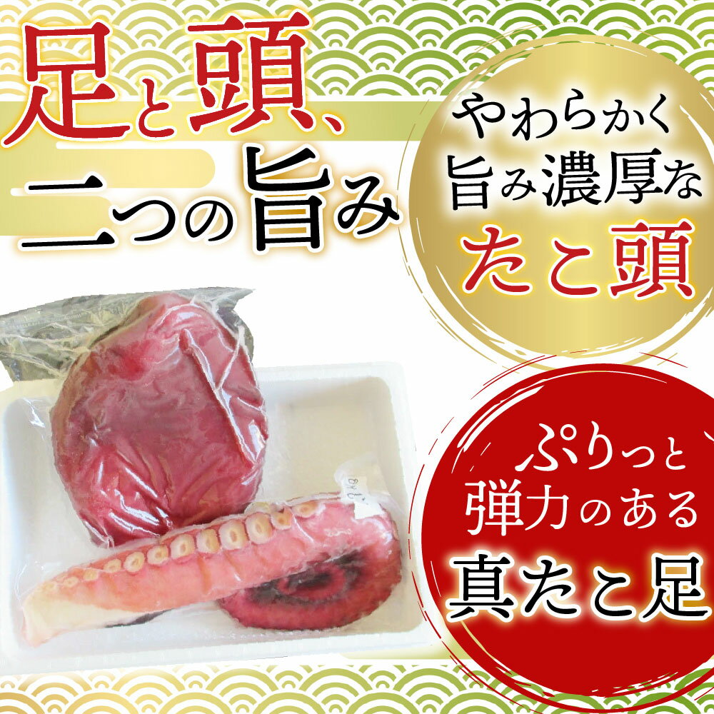 【ふるさと納税】 [北海道根室産]真たこ足1〜1.3kg・たこ頭1.5〜1.9kgセット F-19002