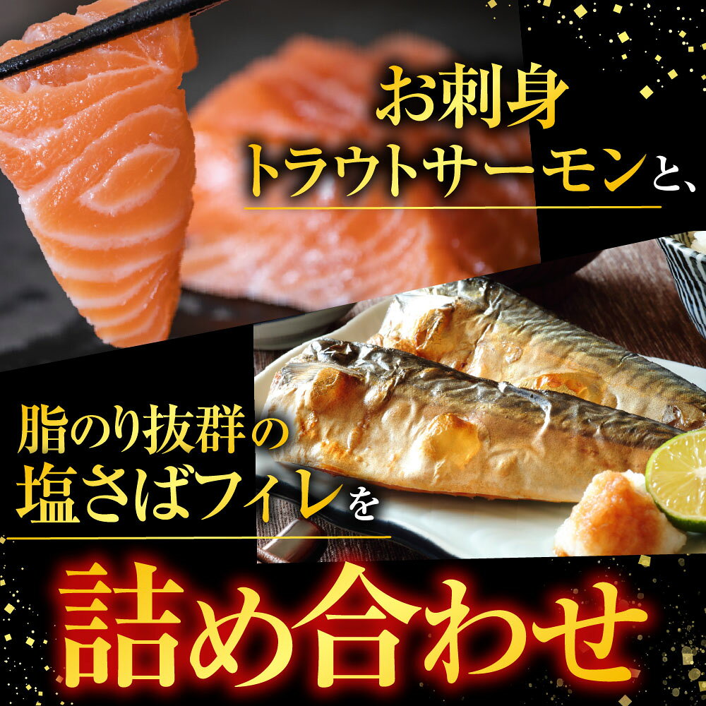 【ふるさと納税】 お刺身トラウトサーモン 600g、塩さばフィレ 1 枚 × 8P 鮭 さけ サケ しゃけ シャケ 魚 さかな サカナ しおさば 塩サバ しおサバ お取り寄せ グルメ 海鮮 北海道 根室市 ふるさと納税 A-09064 f012238-nemuro-10004207 北海道根室市 サンプル画像2