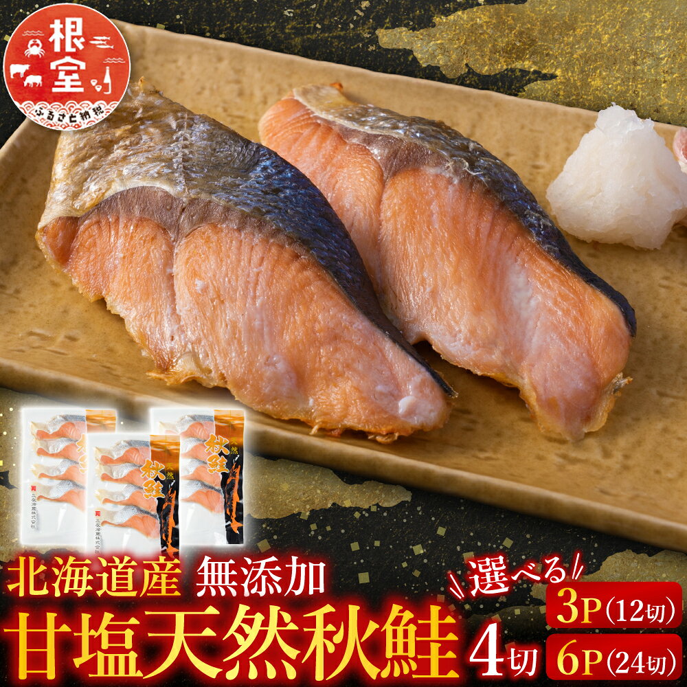 無添加甘塩天然秋鮭 4 切 選べる 3P 6P 秋さけ 秋サケ 秋味 アキアジ 秋ざけ 秋ザケ あきざけ アキザケ 魚 さかな サカナ お取り寄せ グルメ 海鮮 しゃけ シャケ 北海道 根室市 ふるさと納税