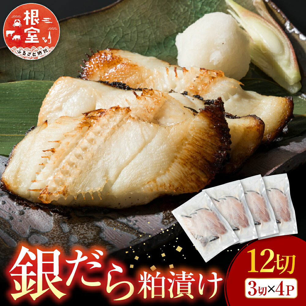 銀だら粕漬け 12 切 ( 3 切 × 4P ) たら タラ 鱈 ぎんだら 銀ダラ ギンダラ 銀鱈 魚 さかな サカナ お取り寄せ グルメ 海鮮 切り身 切身 北海道 根室市 ふるさと納税 A-14175