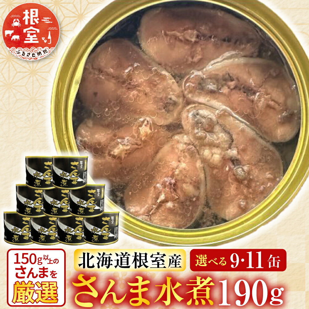 [北海道根室産]さんま水煮 選べる 9 〜 11缶