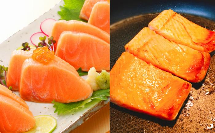 【ふるさと納税】【12月14日決済確定分まで年内配送】 お刺身トラウトサーモン 3kg&とろサーモンハラミ燻製焼き 3kg 鮭 さけ サケ しゃけ シャケ 魚 ...