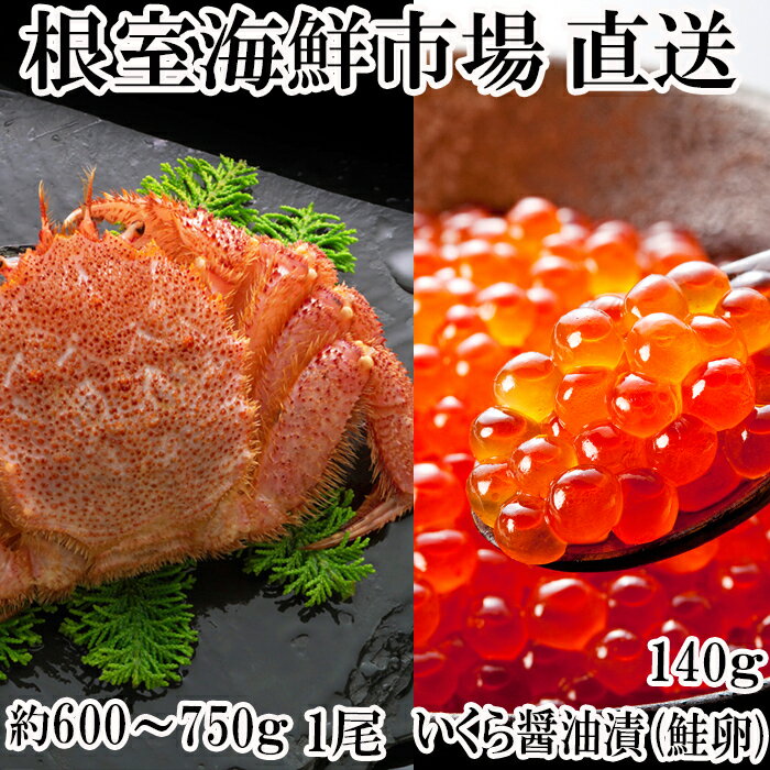 【ふるさと納税】ボイル毛がに(新物)約600～750g×1尾といくら醤油漬け(鮭卵)70g×2P B-14091