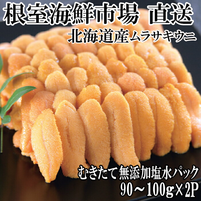 【ふるさと納税】無添加むきたてムラサキウニ塩水パック90〜100g×2P[5月初旬以降発送] B-14112