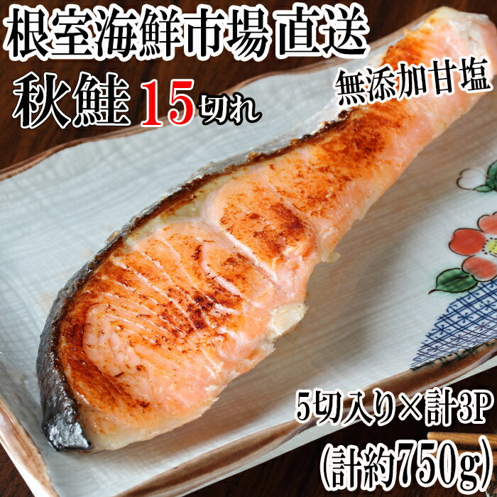 【ふるさと納税】無添加甘塩天然秋鮭5切 選べる 3P 6P 秋さけ 秋サケ 秋味 アキアジ サカナ さかな 魚 北海道 根室市のサムネイル