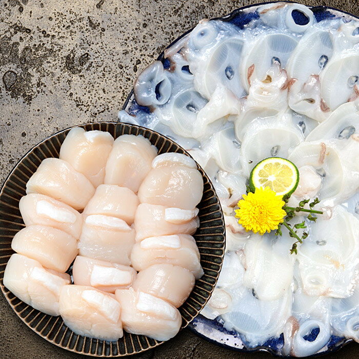 たこしゃぶ250g×4P(計1kg)・ほたて貝柱500gセット