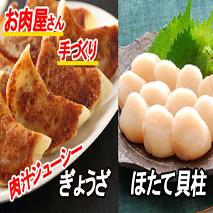 【ふるさと納税】餃子25個×2P、ほたて貝柱500g×2P C-30053