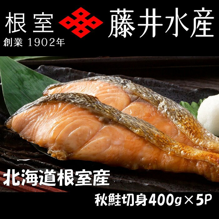 [鮭匠ふじい]天然鮭切身(甘塩)400g×5P