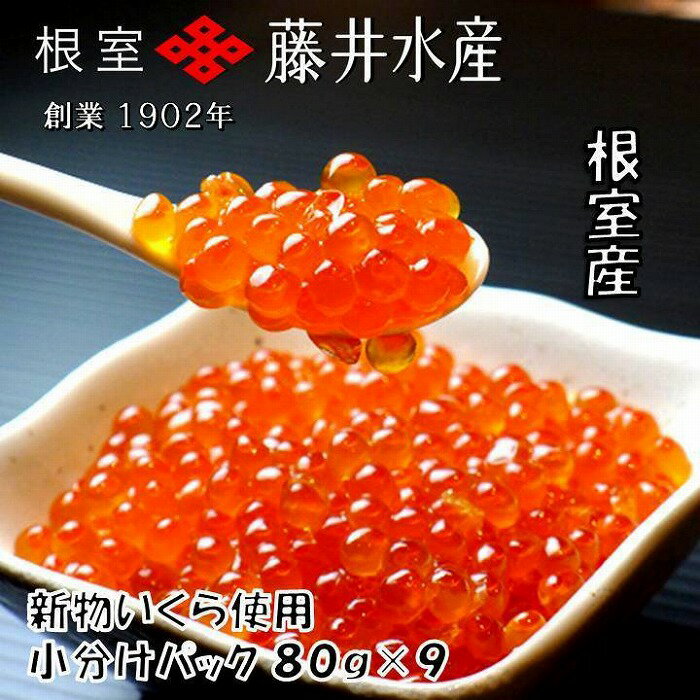 【ふるさと納税】[北海道根室産]＜鮭匠ふじい＞いくら醤油漬720g(80g×9P) C-42065のサムネイル