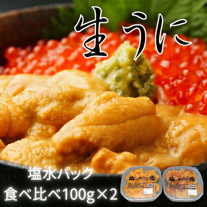 【ふるさと納税】エゾバフンウニ塩水パック(食べ比べ)100g