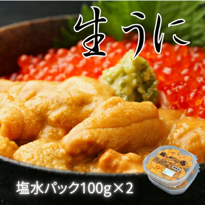 エゾバフンウニ塩水パック100g×2P(計200g) F-61001