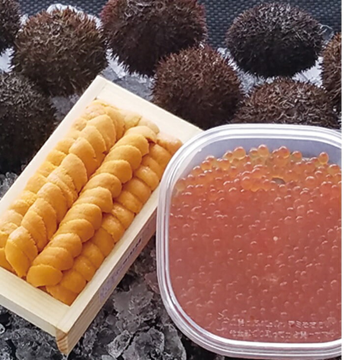 エゾバフンウニ100g×1折、いくら醤油漬け150g×1P[11月中旬以降発送]
