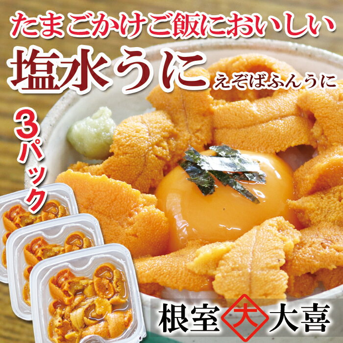 【ふるさと納税】 エゾバフンウニ塩水パック60g×3P B-