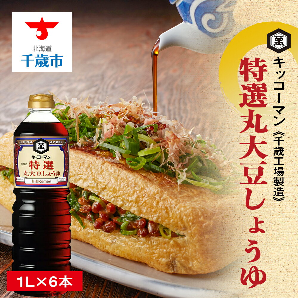 キッコーマン 特選丸大豆しょうゆ 1L×6本 [千歳工場製造] 特選 丸大豆しょうゆ しょうゆ 醤油 調味料 北海道[北海道千歳市]ギフト ふるさと納税