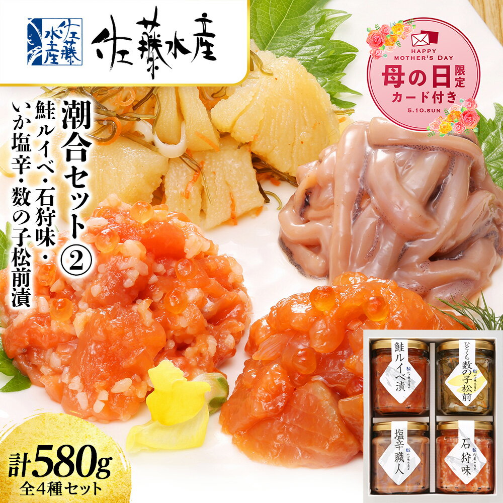 Rakuten - 【ふるさと納税】【母の日フェア 4/27入金分まで】佐藤水産 潮合セット2.鮭ルイベ 石狩味 塩辛 松前漬 【選べる発送月】 魚貝類 サーモン 数の子 塩辛 鮭 魚貝類 漬魚 いくら 松前漬【北海道千歳市】ギフト ふるさと納税