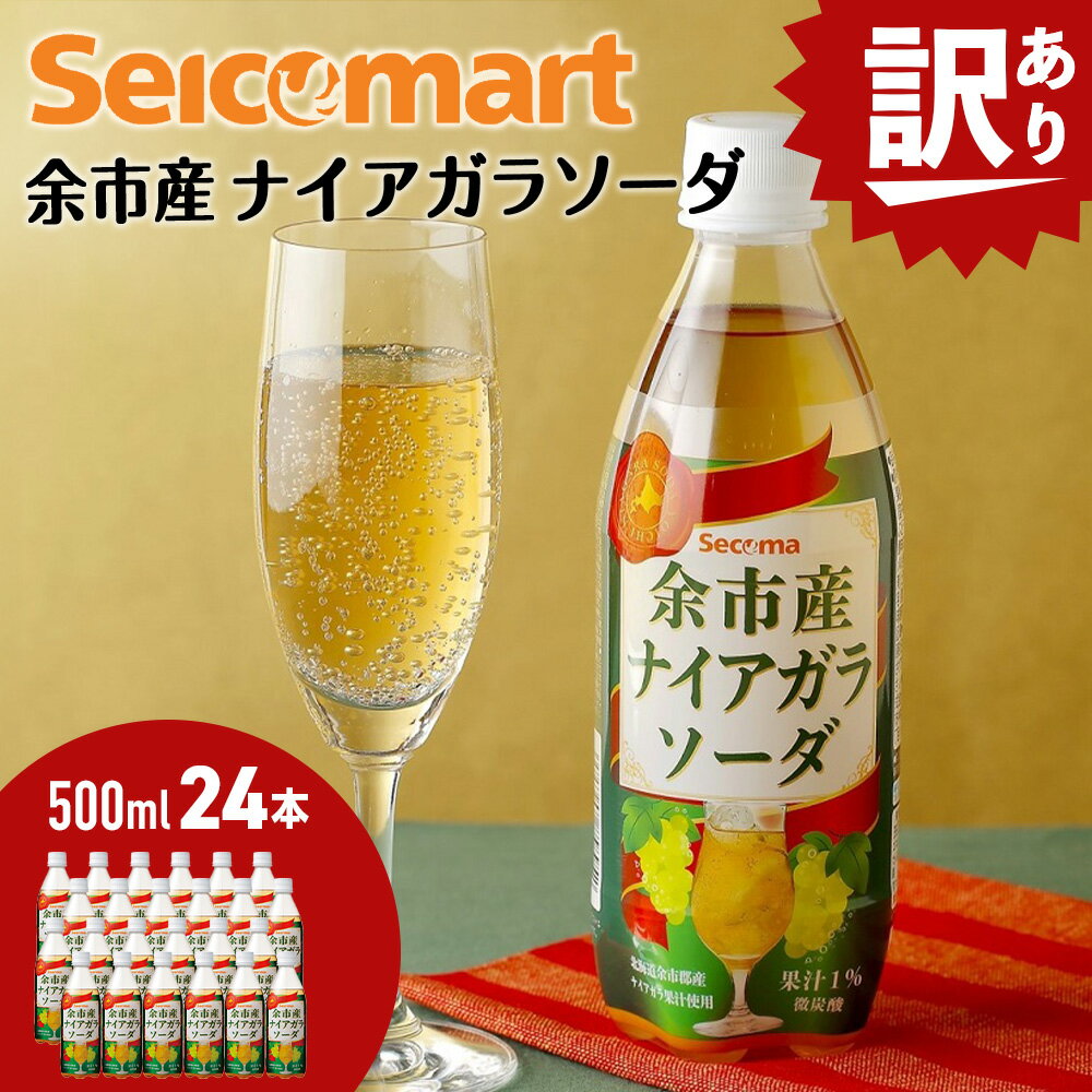 【ふるさと納税】【訳あり】期間限定 セコマ ナイアガラソーダ 500ml 24本 1ケース 北海道 千歳製造 飲料 炭酸 ペットボトル ナイアガラ ぶどう 微炭酸 セイコーマート 千歳 北海道北海道ふるさと納税 ふるさと納税 【北海道千歳市】ギフト ふるさと納税