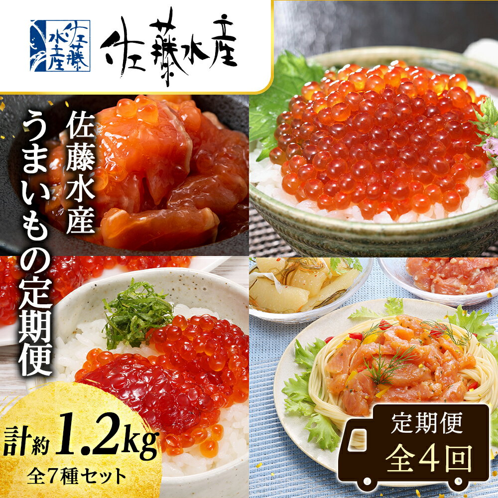[全4回]佐藤水産うまいもの定期便定期便 魚貝類 鮭 サケ サーモン ルイべ いくら 筋子 すじこ 数の子 松前漬け 魚卵 いくらしょうゆ漬け いくら醤油漬 イクラ 加工品 惣菜[北海道千歳市]ギフト ふるさと納税