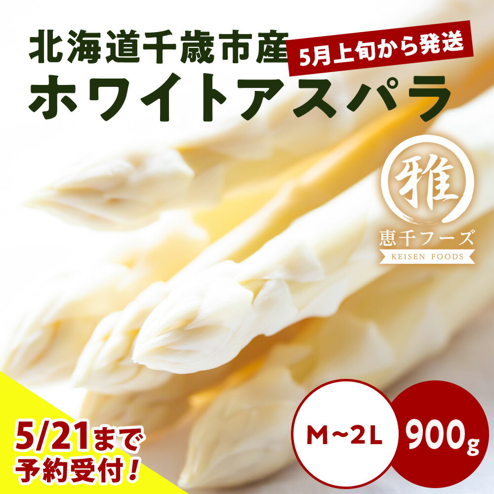 野菜・きのこ(アスパラガス)人気ランク22位　口コミ数「3件」評価「3.67」「【ふるさと納税】 2024年春発送 ホワイトアスパラ 900g M〜2L 北海道千歳産 野菜 ホワイトアスパラ アスパラガス アスパラ 2024年5月上旬〜6月上旬にかけて順次発送 【北海道千歳市】ギフト ふるさと納税」