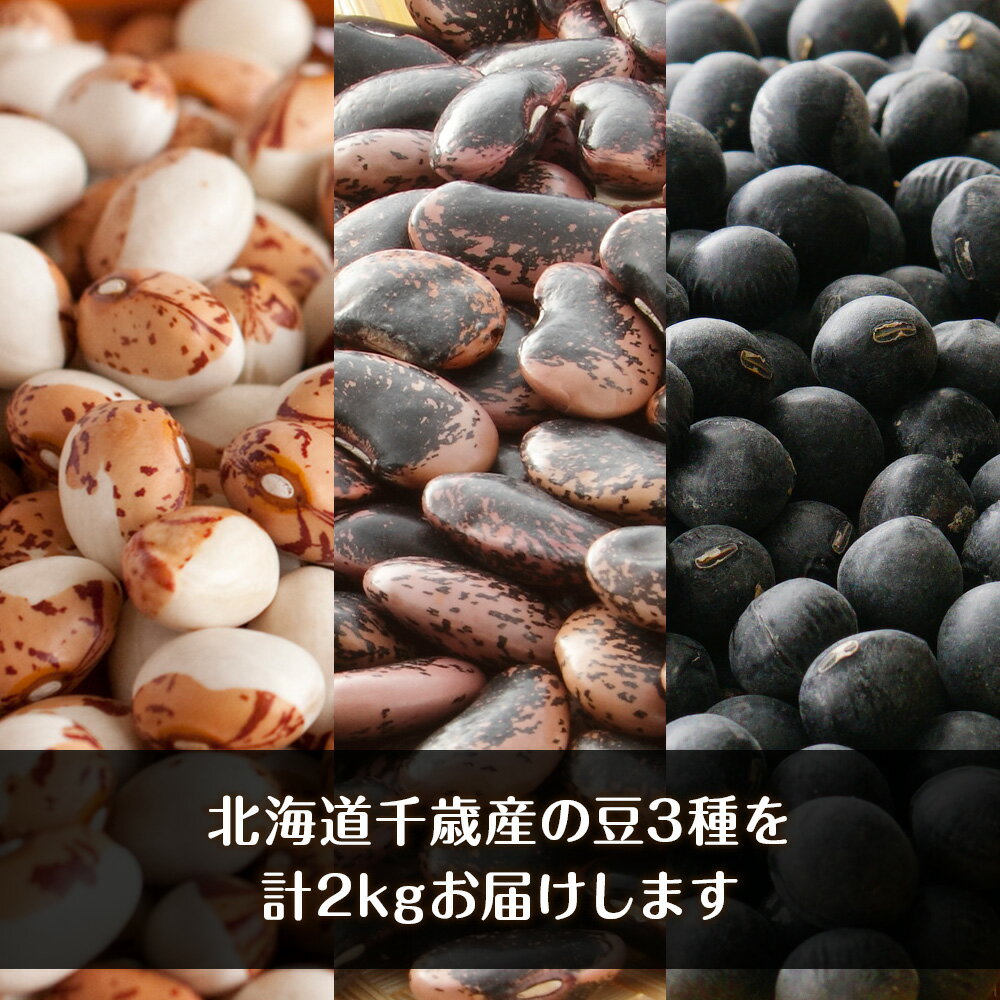 【ふるさと納税】2026年発送 豆 3種 詰め合わせ 計2kg とらまめ 花豆 黒豆 《土居ファーム》 野菜 やさい 小豆 花豆 黒豆 あずき セット【北海道千歳市】ギフト ふるさと納税