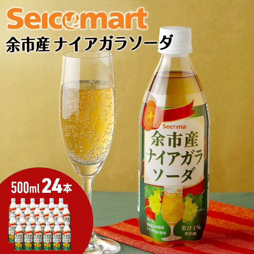 【ふるさと納税】期間限定 セコマ ナイアガラソーダ 500ml 24本 1ケース 北海道 千歳製造 飲料 炭酸 ペットボトル ナイアガラ ぶどう 微炭酸 セイコーマート 千歳 北海道北海道ふるさと納税 ふるさと納税 【北海道千歳市】ギフト ふるさと納税のサムネイル
