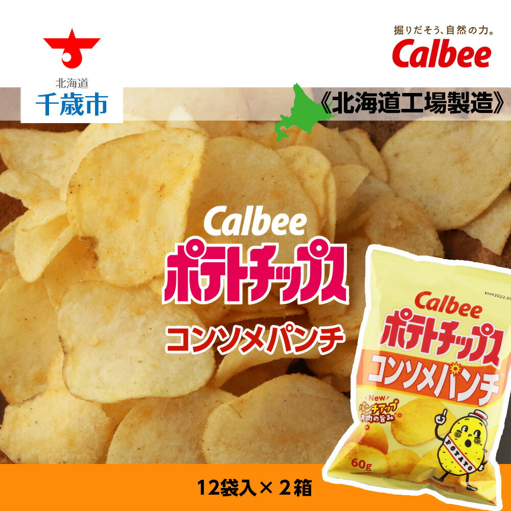 ふるさと納税 カルビーポテトチップス＜コンソメパンチ＞12袋入 2箱《北海道工場製造》お菓子 スナック菓子 北海道産 じゃがいも ポテトチップス 北海道ふるさと納税 千歳市 ふるさと納税 北海…