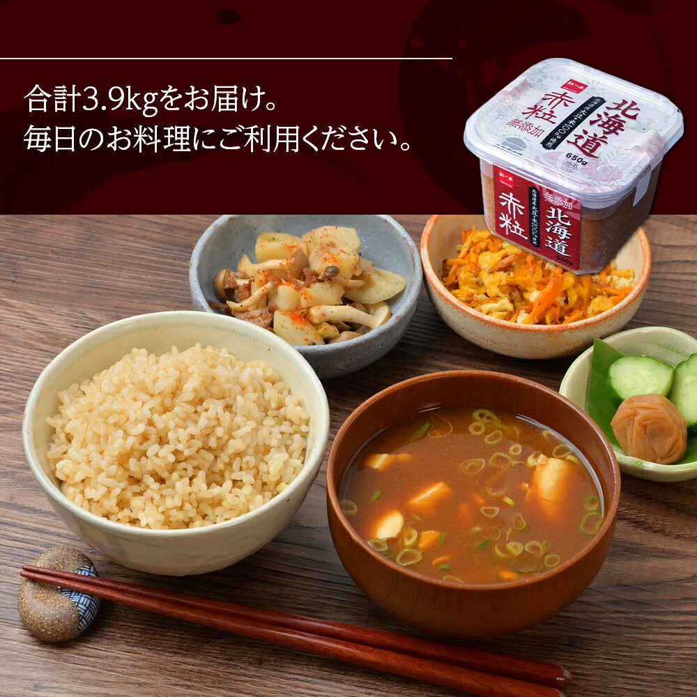 【ふるさと納税】 麹味噌 650g 6点セット 無添加 北海道 赤粒 【紅一点】《千歳工場製造》岩田醸造 紅一点 みそ 味噌 丸大豆 調味料 麹 こうじ 北海道【北海道千歳市】ギフト ふるさと納税