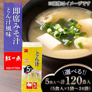 【ふるさと納税】とん汁 インスタント 味噌汁 みそ汁 即席 選べる1袋~24袋 1袋5食入 豚汁 【紅一点】《千歳工場製造》岩田醸造 紅一点 みそ 味噌 北海道【北海道千歳市】ギフト ふるさと納税